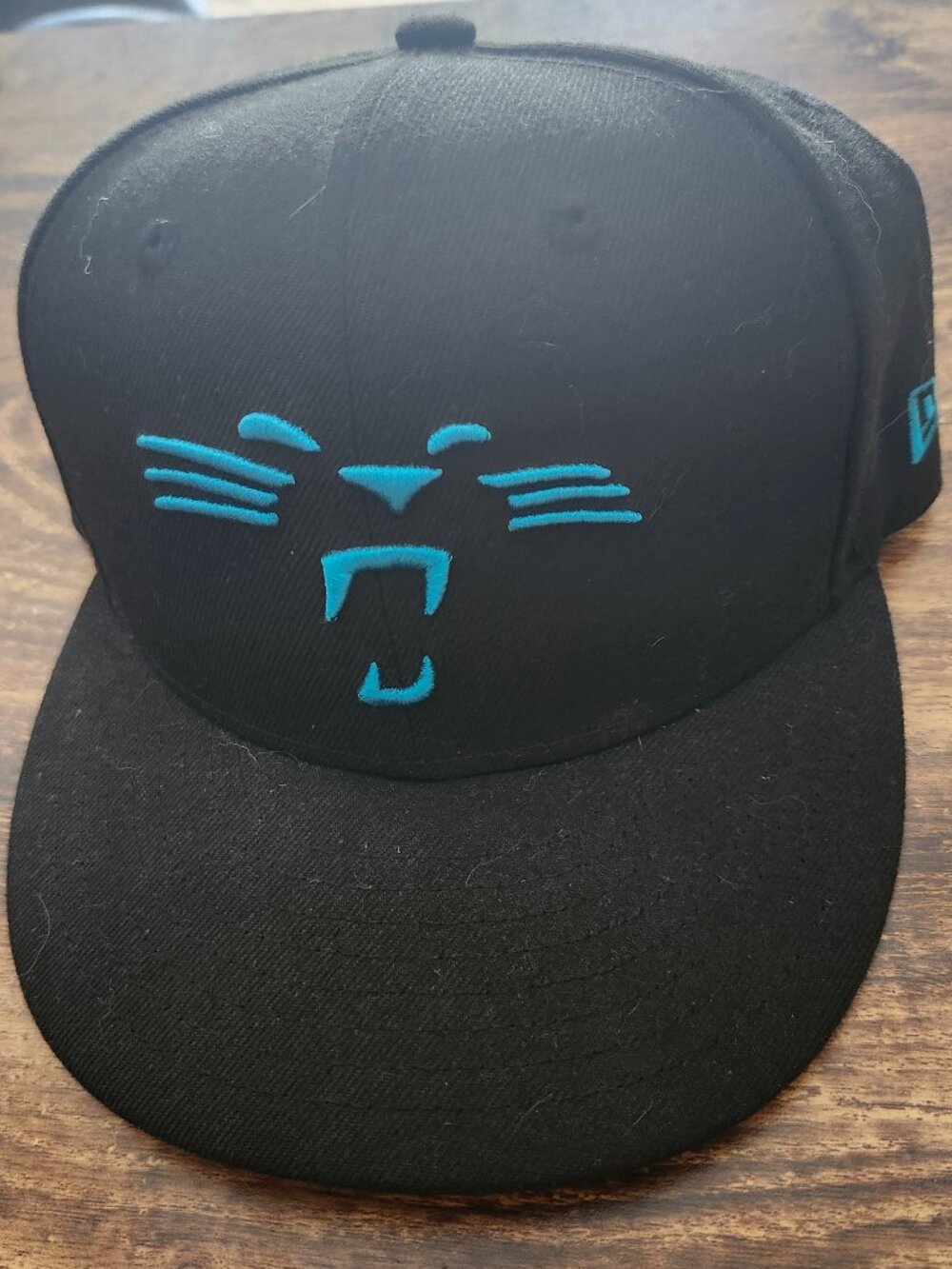 New Era 59FIFTY Carolina Panthers NFL Fitted Baseball Hat Black Size 7 USED